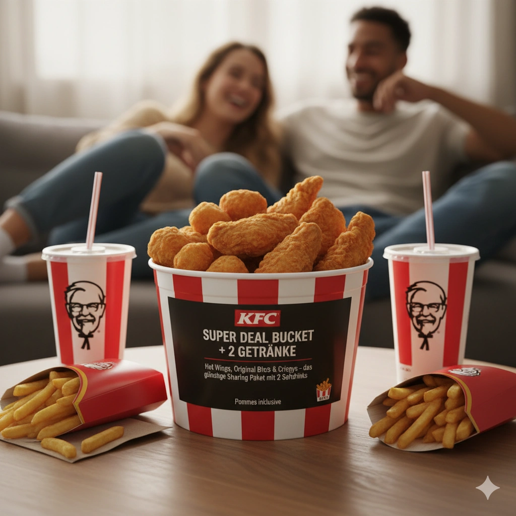 Kfc Buckets Menü Germany Preise 2026 mit Kalorien 9 Super Deal Bucket + 2 Getränke