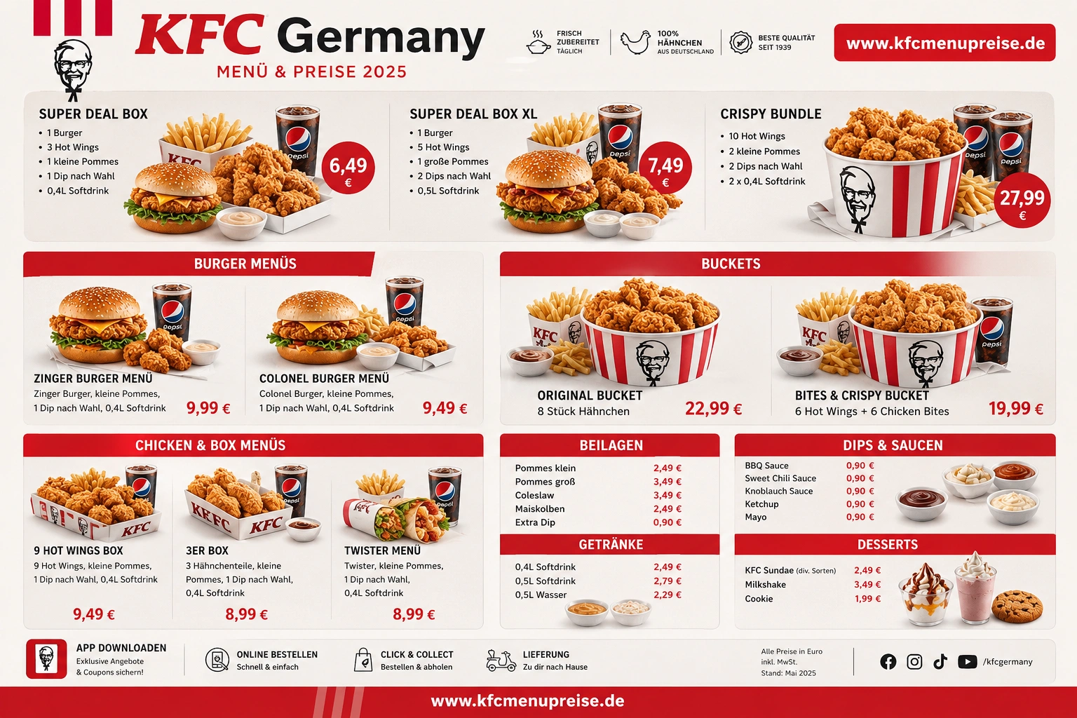 Kfc Menü​ Preise